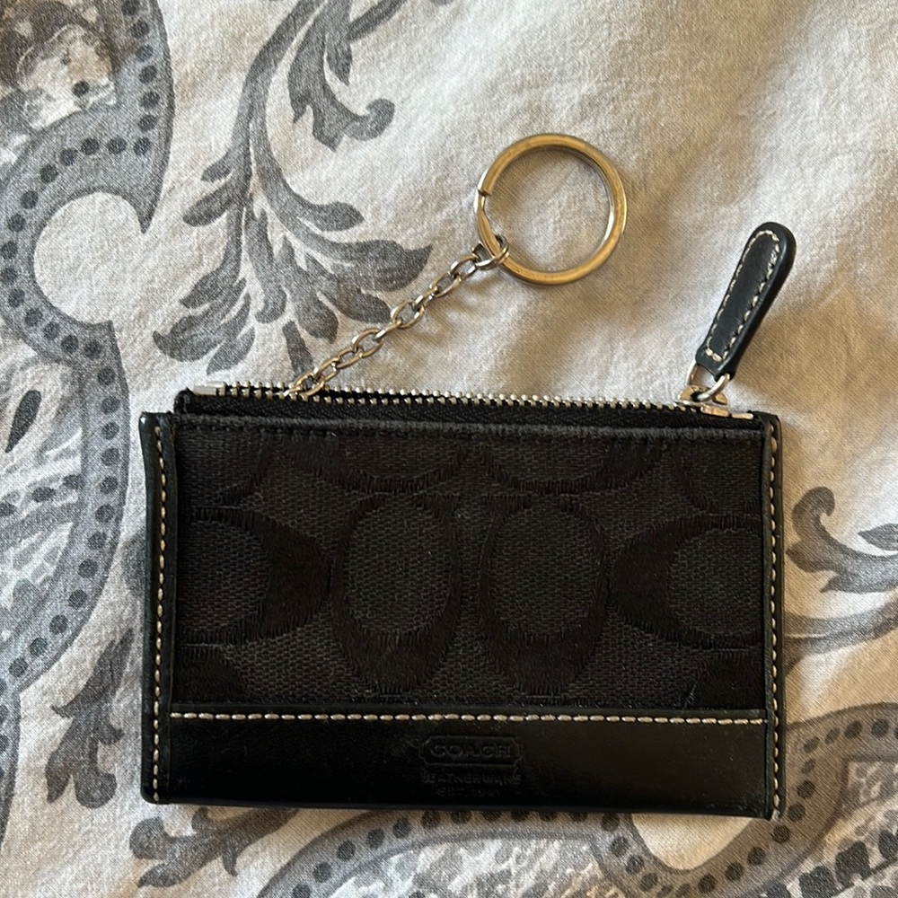 Black Coach Mini Skinny ID Case